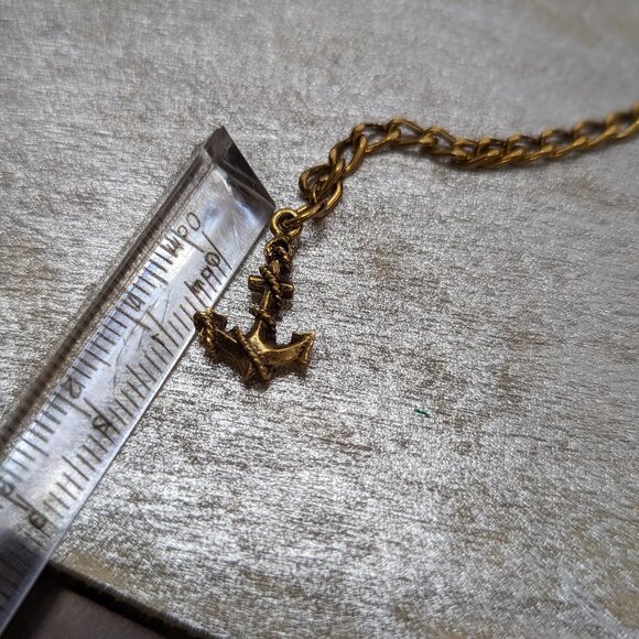 Anchor Serpent Weight Back Clasp Elegant Three Strand Necklace Gold Plated - Picture 6 of 10